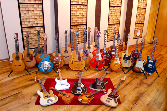 Acoustic and Electric guitars available for music recording sessions